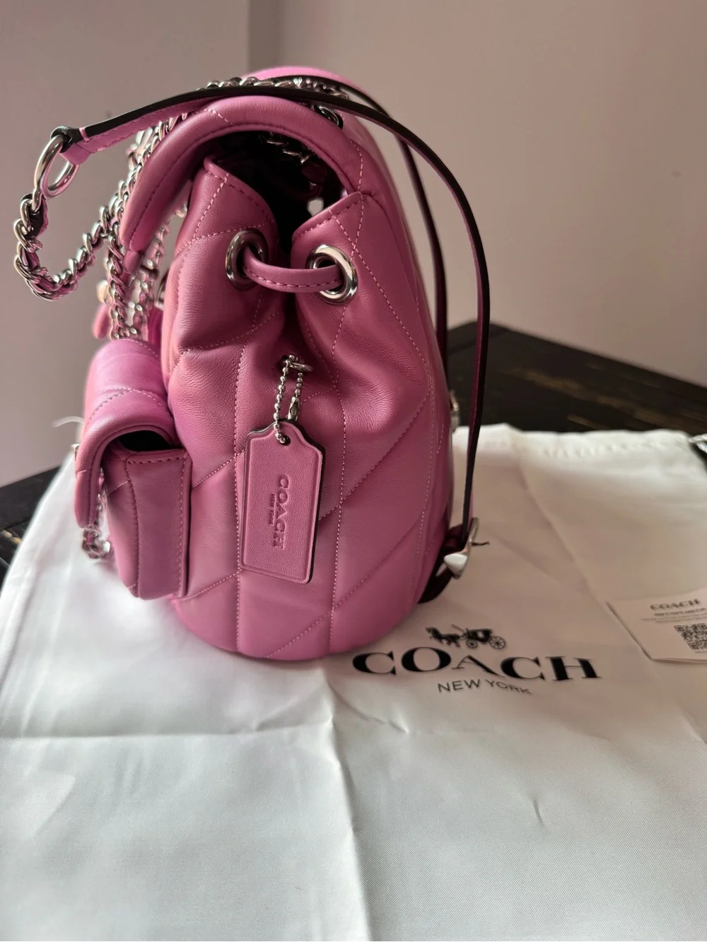 COACH Tabby Backpack Pillow Quilting in the Fuchsia/Pink colorway